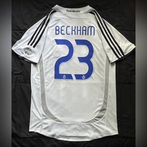 Beckham #23 Retro Real Madrid White Home Soccer Jersey 2006/2007